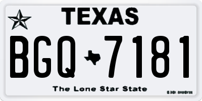 TX license plate BGQ7181