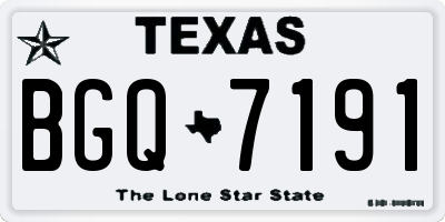 TX license plate BGQ7191
