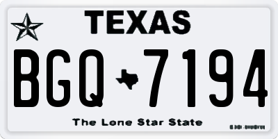 TX license plate BGQ7194