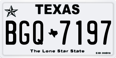 TX license plate BGQ7197