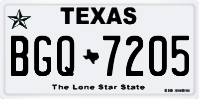 TX license plate BGQ7205