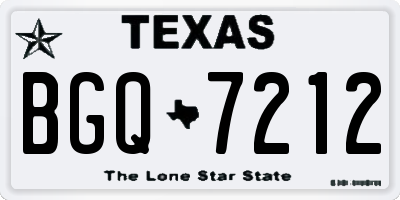TX license plate BGQ7212