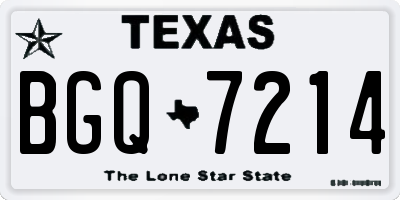 TX license plate BGQ7214