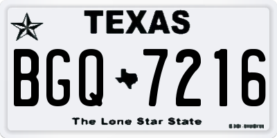 TX license plate BGQ7216