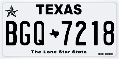TX license plate BGQ7218