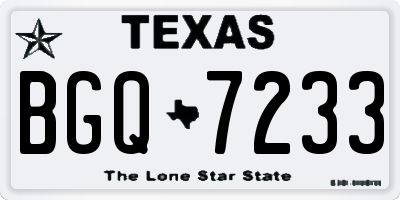 TX license plate BGQ7233
