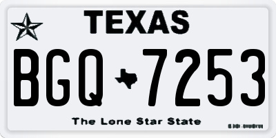 TX license plate BGQ7253