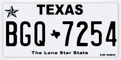 TX license plate BGQ7254