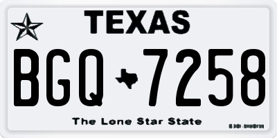 TX license plate BGQ7258