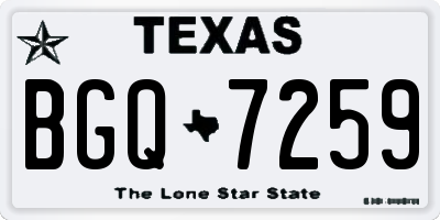 TX license plate BGQ7259
