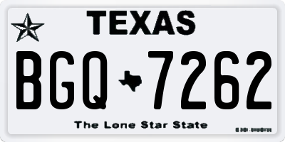 TX license plate BGQ7262