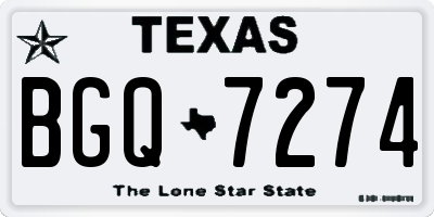 TX license plate BGQ7274