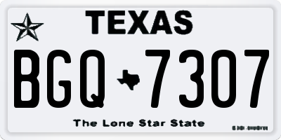 TX license plate BGQ7307