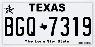 TX license plate BGQ7319