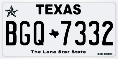 TX license plate BGQ7332