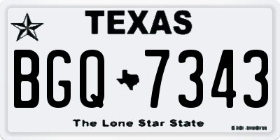 TX license plate BGQ7343