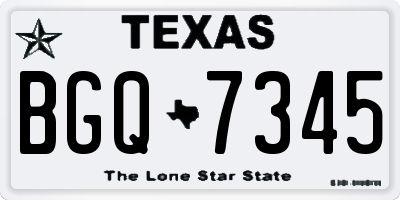 TX license plate BGQ7345