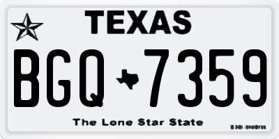 TX license plate BGQ7359