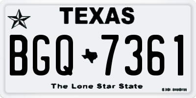 TX license plate BGQ7361