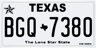 TX license plate BGQ7380