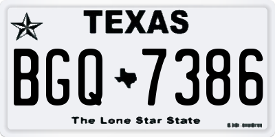 TX license plate BGQ7386