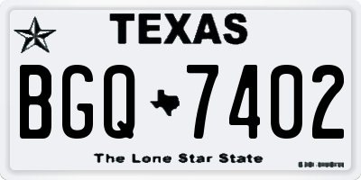 TX license plate BGQ7402