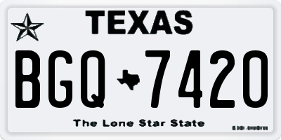 TX license plate BGQ7420