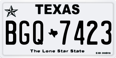 TX license plate BGQ7423