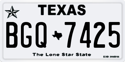 TX license plate BGQ7425
