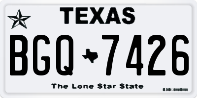 TX license plate BGQ7426