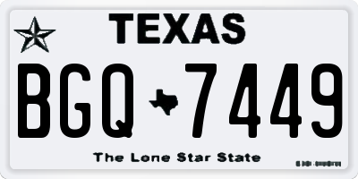 TX license plate BGQ7449