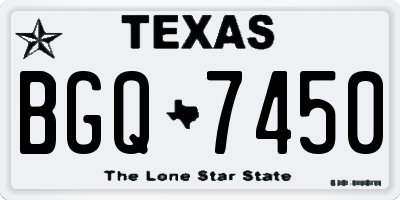 TX license plate BGQ7450