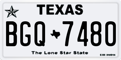TX license plate BGQ7480