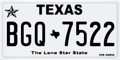 TX license plate BGQ7522