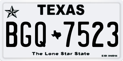 TX license plate BGQ7523