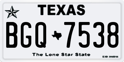 TX license plate BGQ7538