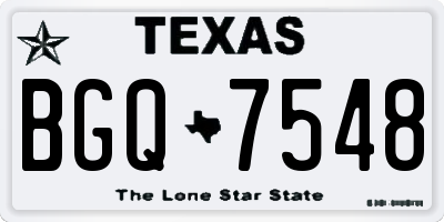 TX license plate BGQ7548