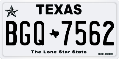 TX license plate BGQ7562