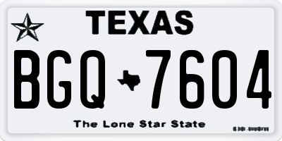 TX license plate BGQ7604