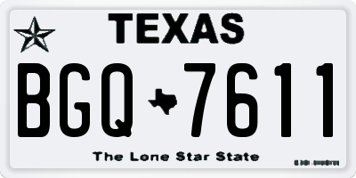 TX license plate BGQ7611