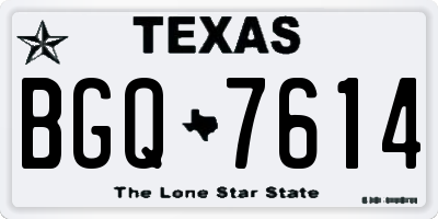 TX license plate BGQ7614