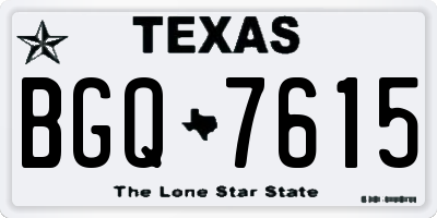TX license plate BGQ7615