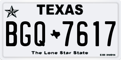 TX license plate BGQ7617