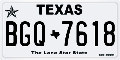 TX license plate BGQ7618