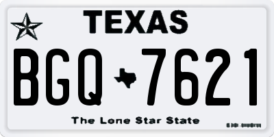 TX license plate BGQ7621