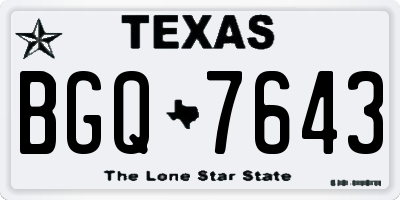 TX license plate BGQ7643