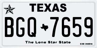 TX license plate BGQ7659