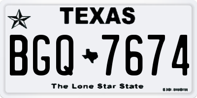 TX license plate BGQ7674
