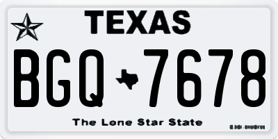 TX license plate BGQ7678