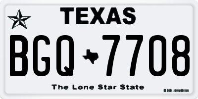 TX license plate BGQ7708